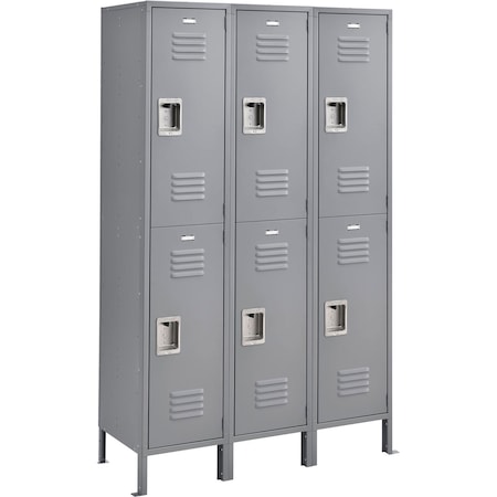 Global Industrial Louvered Door Locker, 45 in W, 18 in D, 78 in H, Gray 493664GY